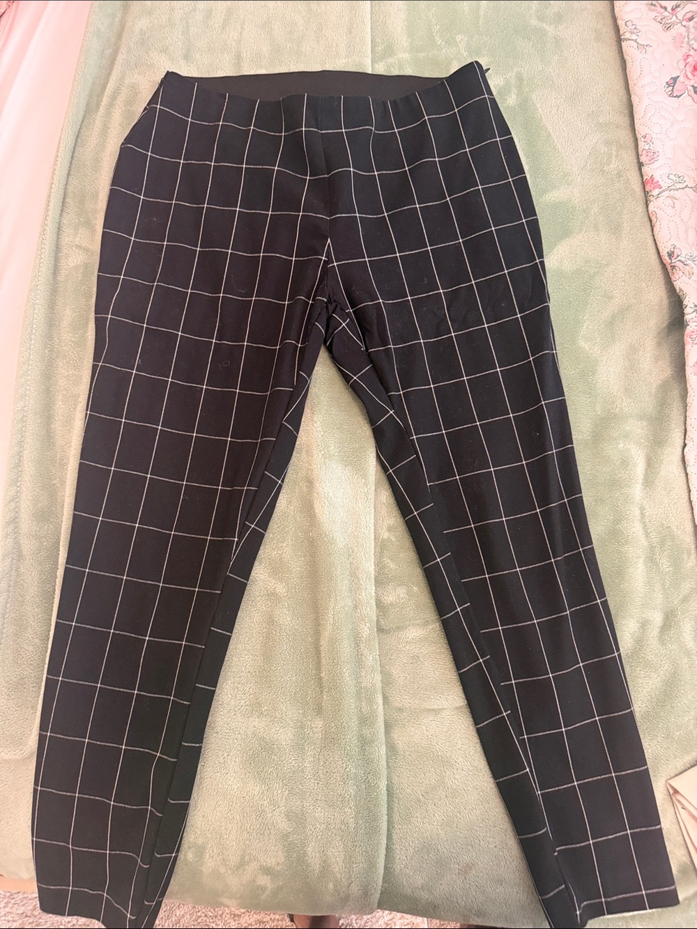 a new day Black Windowpane Ankle Pants